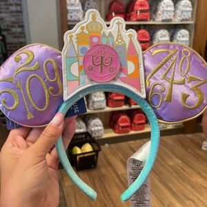Mickey Mouse: The Main Attraction It's a Small World Ears, Brand New with Tags!